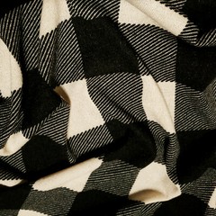 Black Ivory Buffalo Check Sweater Knit Fabric 58″ BTY Soft Brushed Plaid DIY