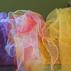Vintage Sheer Nylon Chiffon Head Scarf Lot 4 Ombre Pastel Bouffant Retro