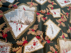 Marcus Bros JUDIE ROTHERMEL Christmas Vintage Style Skating Patchwork Fabric