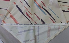Vtg House N Home Fabrics Drapery 1984 6.5 Yrd Dash Striped Cream Cotton Fabric