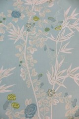 SCALAMANDRE CURTAIN FABRIC “Jardin De Chine 6.4 METRES CIEL 100% COTTON