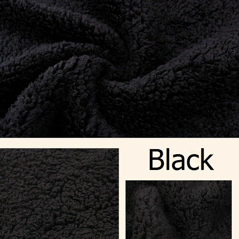 1M Polyester Sherpa Berber Fleece Fabric Faux Fur Lining Cloth Plain Soft Winter