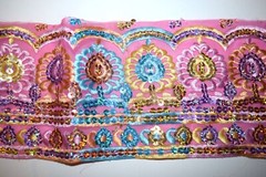 Lot of Multi shade Beaded fabric , Applique Fabrics, Doll art, Junk Journal