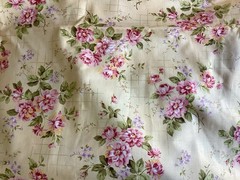 Flowers With Gold Grid On Peach Cotton Fabric Quilting For Hobby Lobby – 2 Yards