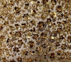 Yellow Gold Beaded Sequins Embroidery Bridal Lace Fabric 50” Width Sold By Yard