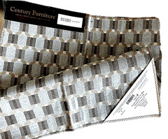 Century Geometric Designer Canvas Upholstery Fabric 17.5 x 21.5″ Blue Gray Beige