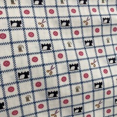Marcus Brothers Vintage Sewing Themed Fabric, 3 Yards, Sewing Machines, Scissors