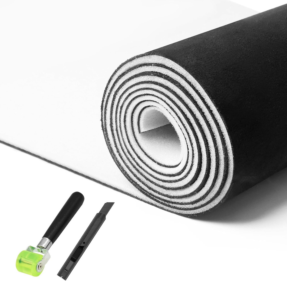 Black Suede Headliner, 120″ L × 60″ W with Foam Backing, Auto Interior Roof Repl