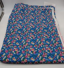 Minerva Hendon46 Royal Blue Floral Cotton Stretch Fabric 2.1 Yards