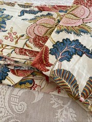 1980s Waverly Fabric Bi Centennial Heirlooms Birds Berries Floral *PLEASE READ*