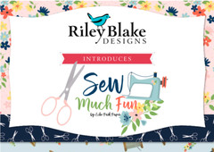 Riley Blake SEW MUCH FUN 12452S Sky Aqua Blue Thread Spools Quilt Fabric