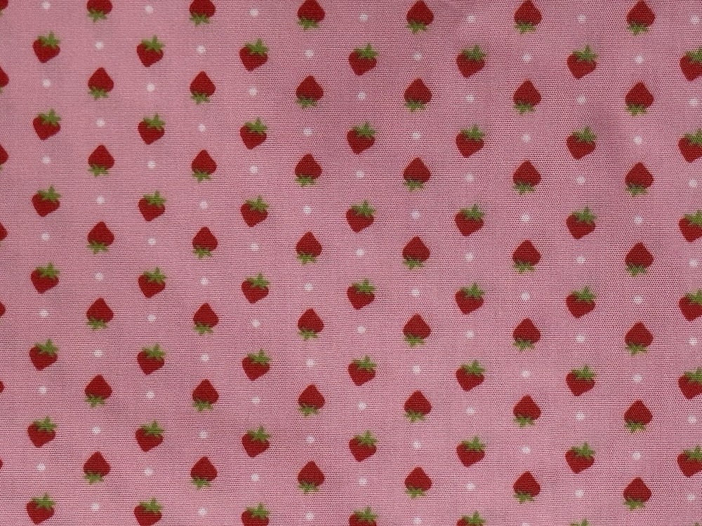 Strawberries All over Quilting Fabric – 9” x 14” Piece