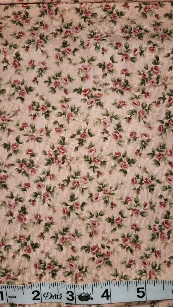 2007 Timeless Treasures 100% Cotton Fabric Pink With Roses #2521 Grandma Cottage