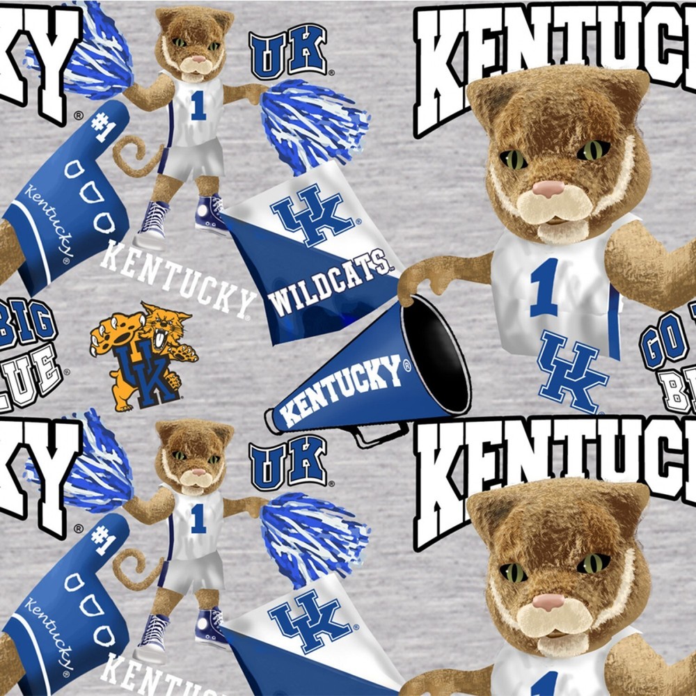 Kentucky Wildcats Mascot Digitally Printed Cotton Quilt Fabric 42″ Wide
