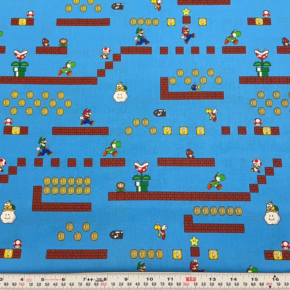 Super Mario Brothers Nintendo Game Scene Springs Creative Cotton FAT QUARTER