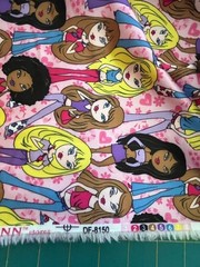 Bratz Fashion Dolls Design Satin feel Pink Fabric 3 Yds 56″ wide JoAnn Fabric