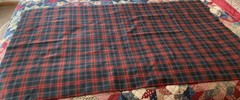 Plaid Tartan Evergreen Navy Blue Red Fabric One Yard Plus Medium Weight New