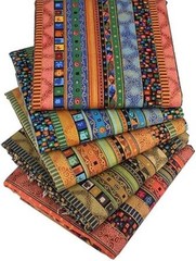 Ethnic Pattern Floral 100% Cotton Fabric 5Pcs Fat Quarters Bundle for Crafting