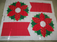Vintage VIP Cranston Print Works Poinsettia Wreath Cut & Sew Cotton Panel