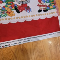 Vintage Raggedy Ann & Andy Christmas Border Daisy Kingdom #1758 7 3/4 Yards 45”