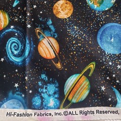 Space Planet Galaxy Fabric 1 Yard X 44″ Cotton Solar System Stars Novelty