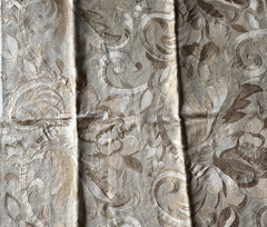 Mulberry Hampton Embroidery Taupe Designer Fabric Remnant 24″x24″