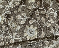 Brown Gold Ivory Floral Metallic Brocade Fabric 50” Width Sold By The Yard