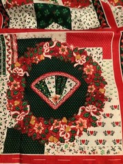 Vintage Wamsutta Hallmark Cards 40 Cheater Quilt Blocks Christmas Fabric Cotton