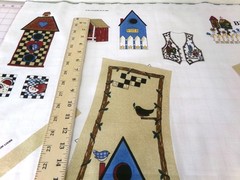 Lot of 3 Adult Vest Panels. Two Springtime, One Birdhouse Bungalow. A26-103