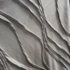 Three Dimensional Textured Pleated Unique Gray 60″W Fabric Lot of 5 Of Yards $15