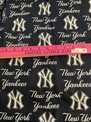 VTG 2015 MLB New York Yankees Logo Print by Fabric Traditions 29″X18″ BTFQ