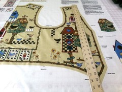 Lot of 3 Adult Vest Panels. Two Springtime, One Birdhouse Bungalow. A26-103