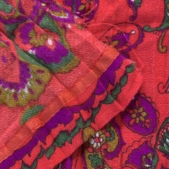 Vintage 70s Paisley Speciality Fabric Piece 114×28”