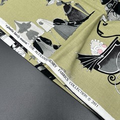 2011 Alexander Henry Fabrics Ghastlies “Ghastlie Family Reunion” on Green – 1 YD