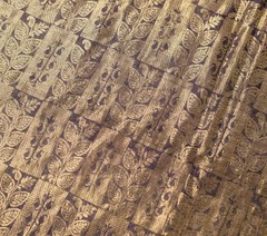 Sushila Vintage Purple Scrap Sari Zari Woven Kanjivaram Pure Tissue Silk Saree