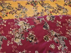 1 2/3 Yd Floral Cotton Lawn Brown Digitally Printed Imported Bolt End