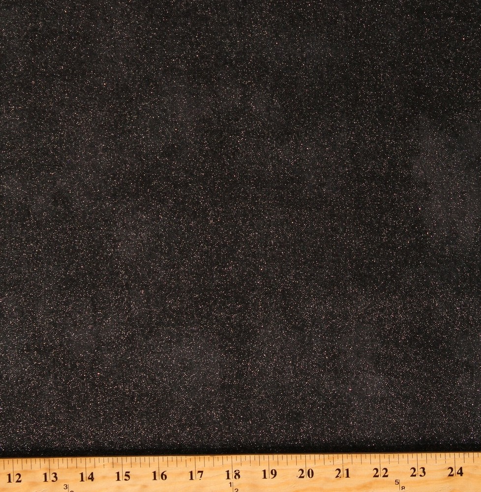 Cotton Grunge Glittery Metallic Silver on Black Fabric Print by the Yard D577.43