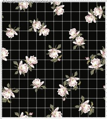 Crepe Techno Printed Ilana Stretch Crepe Fabric – Floral Fabric Magnolia Pattern