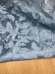 Blue Damask Jacquard Brocade Flower Floral Fabric (110 in.) SAMPLE ONLY