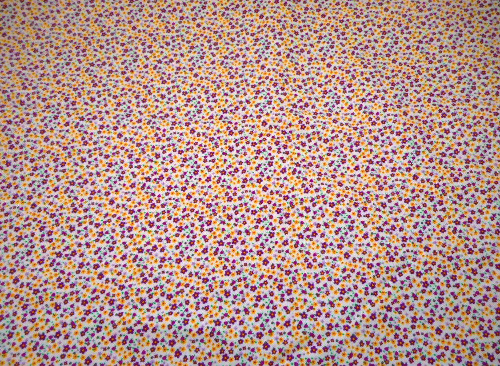30s Reproduction Fabric By Yard Sm Purple Yellow Floral White Premium Cotton #PC