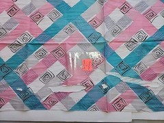 2x 40s 50s Geometric Colorblock Cotton Sewing Fabric 33″ X 1.9. & 1.6yds FLAWS
