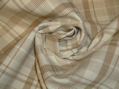 Cream & Wheat Large Bentley Plaid Cotton Homespun Quilt Home Decor Sewing Fabric