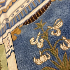 Jane Churchill Indian Summer Blue J312F-01 Fabric Remnant 26″ x 26″ Cowtan