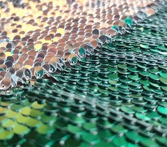penepico Sensory Fabric Dark Green Silver 5 yd Sequins