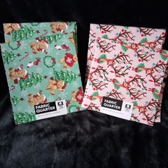 Jo Ann Cotton Christmas Fabrics – Fat Quarters Lot of 4- Retro Reindeer & Bears