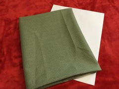 Tiny Checked Fabric Green Tan Cotton 60×44” Quilting Sewing Crafts