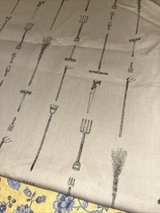 Better Homes And Gardens Home Decor Fabric Pitch Fork Broom Saw Rake Yard Tools