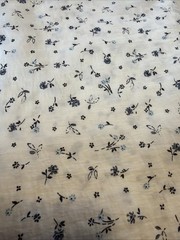 11 Ft 29” Yards Of Cotton Voile White With Blue Flowers Sold By The Yard