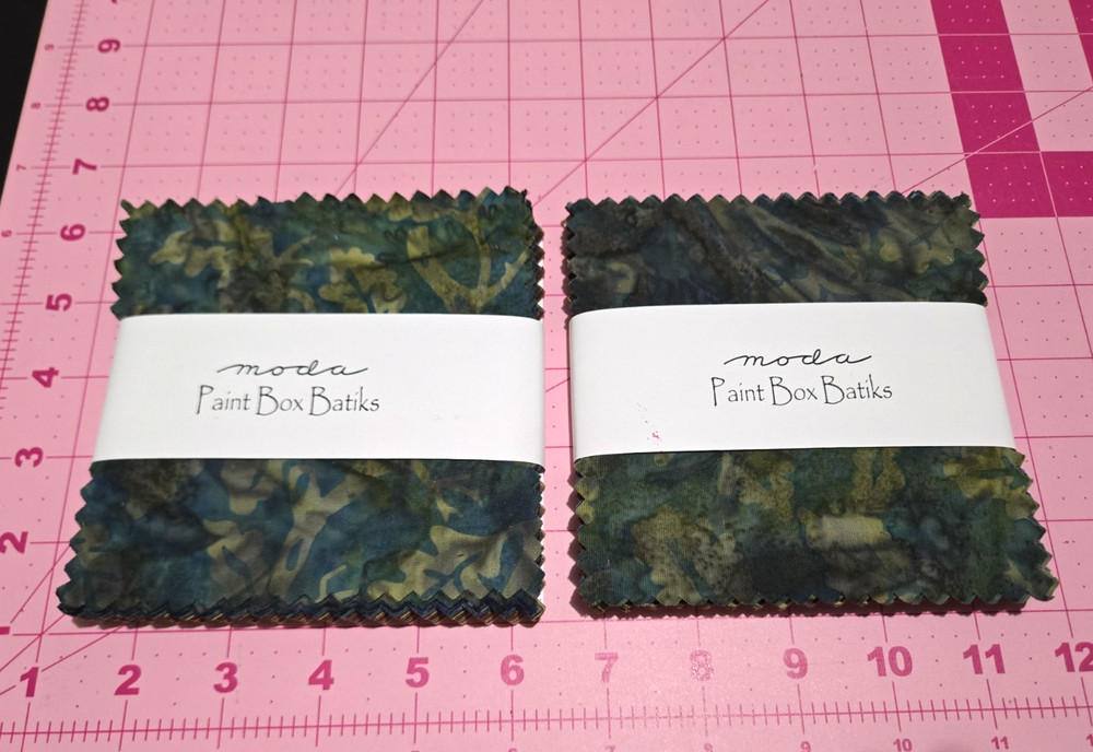 Lot of 2 Moda Paint Box Batiks Charm Pack 5 inch Squares