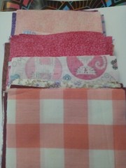 Quilt Bock Fabric Square Lot 100 count random pinks 5 inch